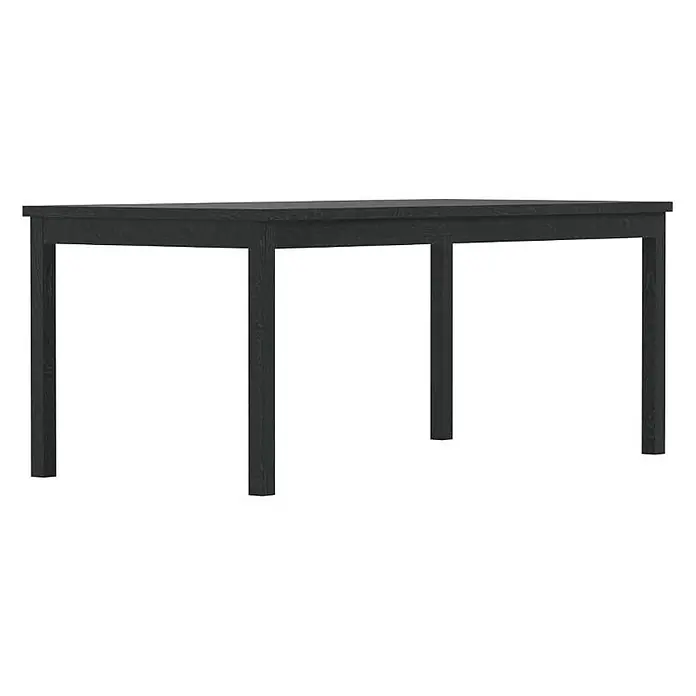 Ebuy24 Gartentisch Kenya - L x B x H: 180 x 90 x 75 cm, Ø x H: 90 x 75 cm, Teak, Schwarz - Schwarzer Esstisch aus Holz.