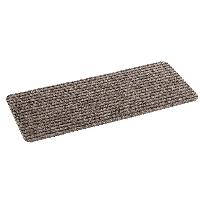Fußmatte Rib Line Mini Sprint - 60 x 25 cm, Beige, Material Nutzschicht: 75 % Polypropylen, 25 % Polyester - Rechteckige braune Fußmatte mit texturierter, gerillter Oberfläche.