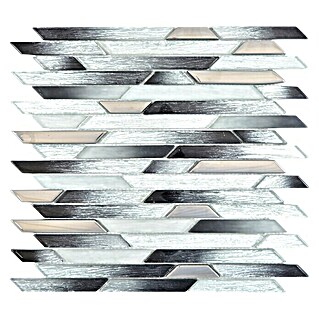 Mosaikfliese Verbund Crystal XCM GV815 (30 x 30 cm, Schwarz/Silber, Glänzend)