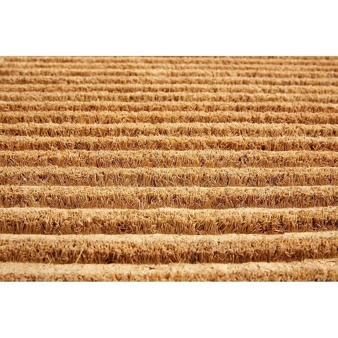 Fußmatte Coco Shape - 75 x 45 cm, Natur, Material Nutzschicht: 100 % Kokos, Streifen - Braune Kokosmatte mit dichter, grober, gestreifter Struktur, ideal zum Abkratzen von Schmutz.