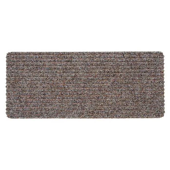 Fußmatte Rib Line Mini Sprint - 60 x 25 cm, Beige, Material Nutzschicht: 75 % Polypropylen, 25 % Polyester - Braun-graue gerippte Fußmatte mit robuster Schlingenflor-Struktur.