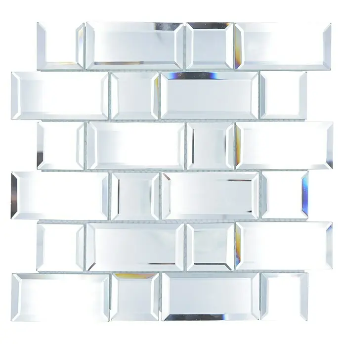 Mosaikfliese Mirror Metro XSPM 05 - 29,8 x 29,8 cm, Spiegel, Glänzend - Spiegelmosaikfliesen in Ziegelform für stilvolle Wandverkleidungen. Elegantes Design für moderne Raumgestaltung mit reflektierenden Oberflächen.