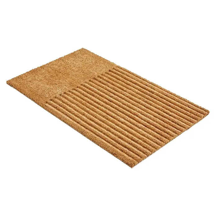 Fußmatte Coco Shape - 75 x 45 cm, Natur, Material Nutzschicht: 100 % Kokos, Streifen - Natürliche Kokosfasermatte mit glattem und geripptem Bereich.