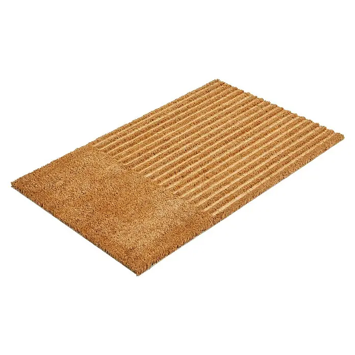 Fußmatte Coco Shape - 75 x 45 cm, Natur, Material Nutzschicht: 100 % Kokos, Streifen - Rechteckige Kokos-Fußmatte mit Streifenmuster in Naturton.