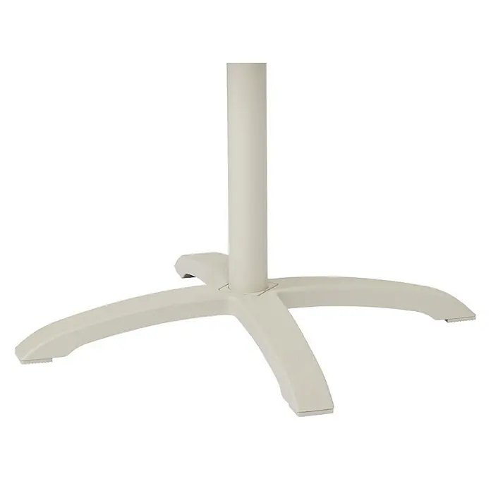 Ebuy24 Gartentisch Mads - L x B x H: 70 x 70 x 72 cm, Ø x H: 70 x 72 cm, Aluminium, Nonwood, Sonstige, Teak - Hellbeiges, vierbeiniges, sternförmiges Tisch- oder Standfußgestell mit zentraler Säule.