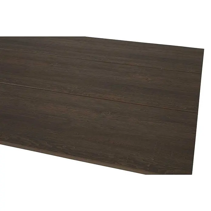 Ebuy24 Gartentisch Martinus - L x B x H: 100 x 210 x 75 cm, Ø x H: 210 x 75 cm, Aluminium Nonwood, Sonstige, Braun - Dunkelbraune Holzoberfläche mit sichtbaren Planken.