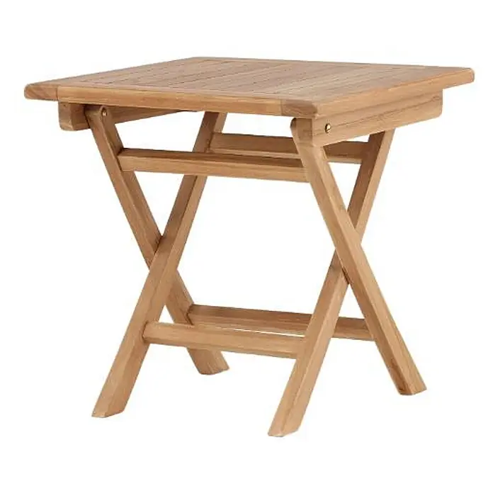 Ebuy24 Gartentisch Kenya - L x B x H: 50 x 50 x 50 cm, Ø x H: 50 x 50 cm, Teak, Sonstige, Natur - Hellbrauner Klapptisch aus Holz.