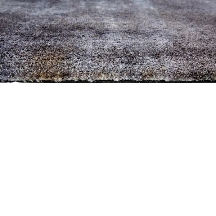 Fußmatte Manhattan - 100 x 67 cm, Anthrazit, Material Nutzschicht: 100 % Polyamid, Beton - Nahaufnahme einer grauen, strukturierten Teppichkante.