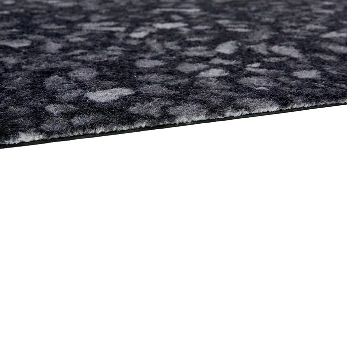 Fußmatte Orlando - 70 x 50 cm, Schwarz, Material Nutzschicht: 100 % Polyamid, Terrazzo - Texturierter Teppich in Dunkel- und Hellgrau mit unregelmäßigem Muster.