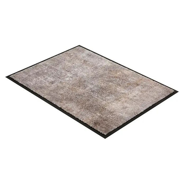 Fußmatte Miami - 100 x 67 cm, Grau, Material Nutzschicht: 100 % Polyamid, Beton - Strukturiertes graues Türvorleger mit schwarzem Rand.