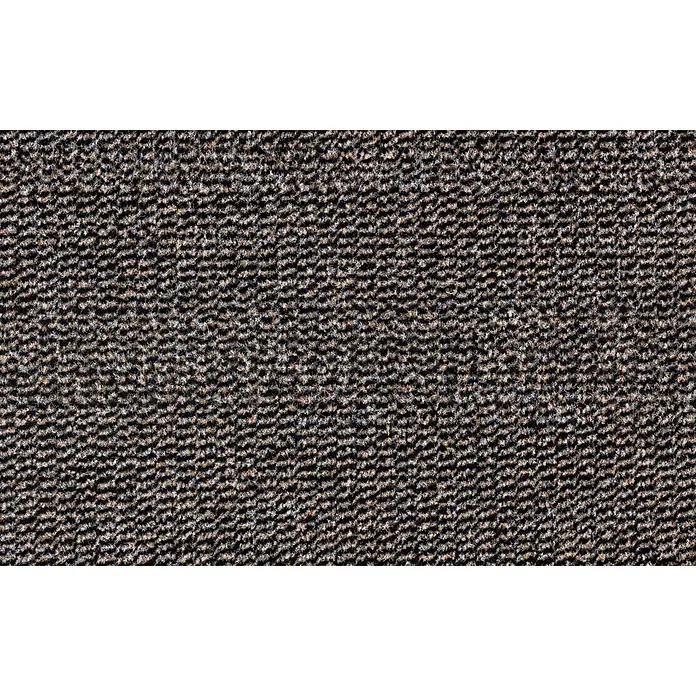 Schmutzfangmatte Azurit - 120 x 80 cm, Braun, Material Nutzschicht: 100 % Polypropylen - Nahaufnahme einer groben, gesprenkelten dunklen Teppich- oder Mattenstruktur mit schwarzen und hellbraunen Fasern.