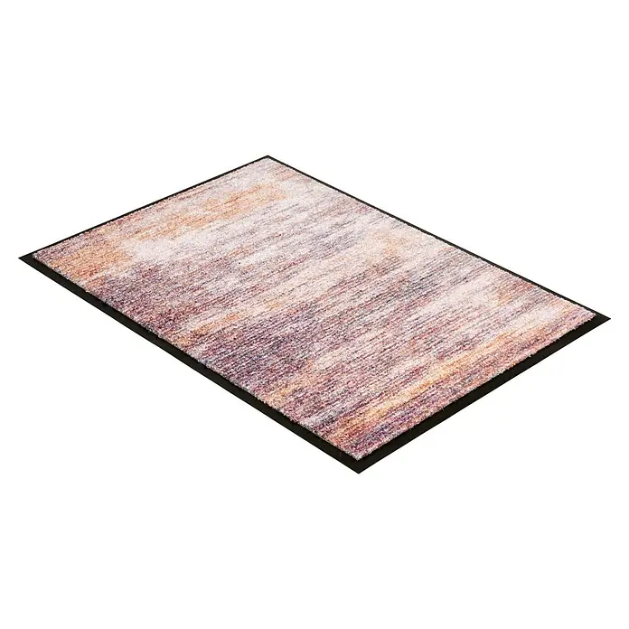 Fußmatte Bellevue - 70 x 50 cm, Bunt, Material Nutzschicht: 100 % Polyamid, Streifen - Abstrakt gemusterte Matte in mehreren Farben mit schwarzem Rand.