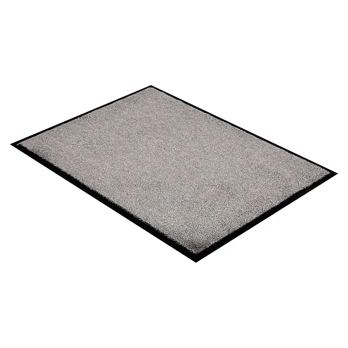 Fußmatte Miami - 70 x 50 cm, Graphit, Material Nutzschicht: 100 % Polyamid - Hellgraue rechteckige Fußmatte mit schwarzem Rand.
