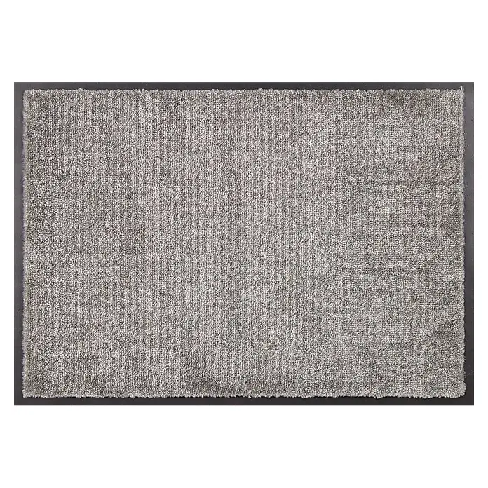 Fußmatte Miami - 70 x 50 cm, Graphit, Material Nutzschicht: 100 % Polyamid - Hellgrauer strukturierter Teppich mit dunklem Rand.