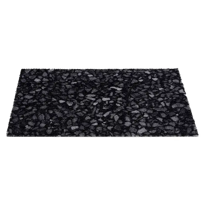 Fußmatte Orlando - 70 x 50 cm, Schwarz, Material Nutzschicht: 100 % Polyamid, Terrazzo - Rechteckiger, texturierter Teppich in Schwarz und Grau mit gesprenkeltem Muster.