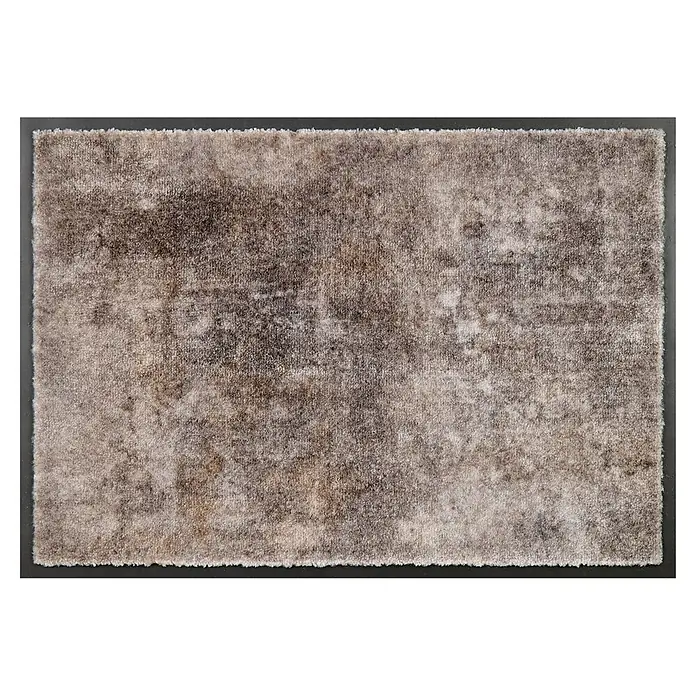 Fußmatte Miami - 100 x 67 cm, Grau, Material Nutzschicht: 100 % Polyamid, Beton - Rechteckiger, weicher Teppich in melierten Grau- und Brauntönen.