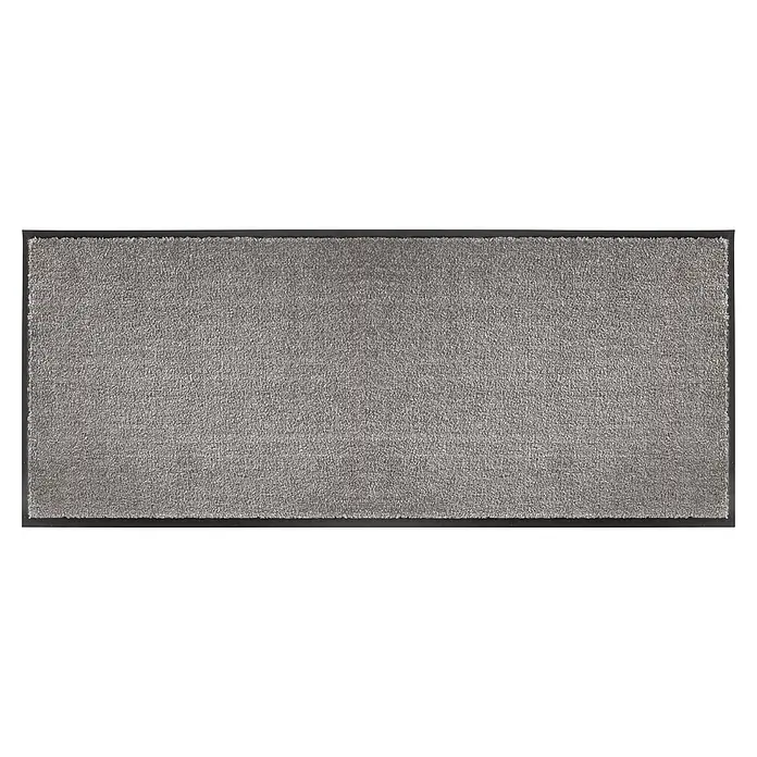 Fußmatte Miami - 150 x 67 cm, Graphit, Material Nutzschicht: 100 % Polyamid - Rechteckige graue Strukturmatte mit schwarzem Rand.