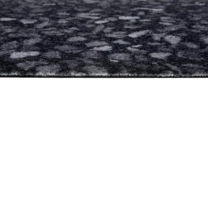 Fußmatte Orlando - 70 x 50 cm, Schwarz, Material Nutzschicht: 100 % Polyamid, Terrazzo - Dunkelgrauer melierter Teppich mit weicher Textur.