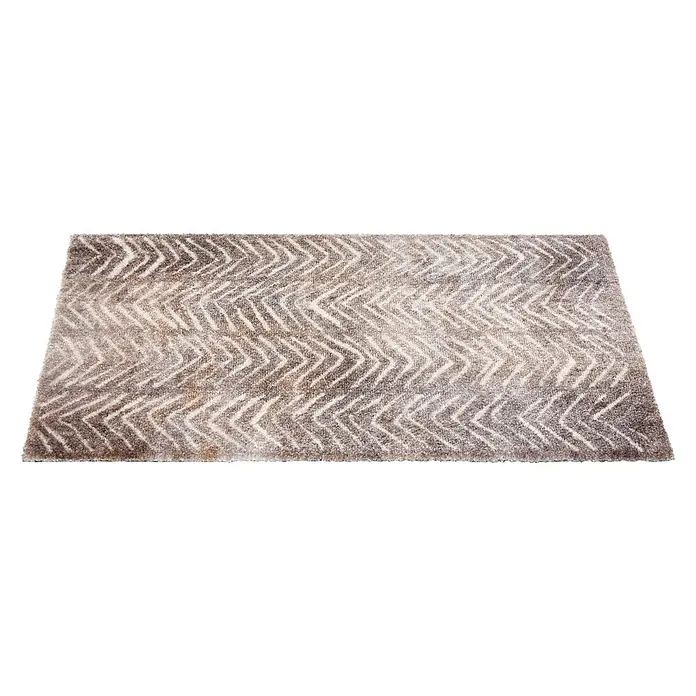 Fußmatte Manhattan - 70 x 50 cm, Taupe, Material Nutzschicht: 100 % Polyamid, Triangle - Rechteckiger grau-weißer Teppich mit Chevron-Muster und weicher Textur.