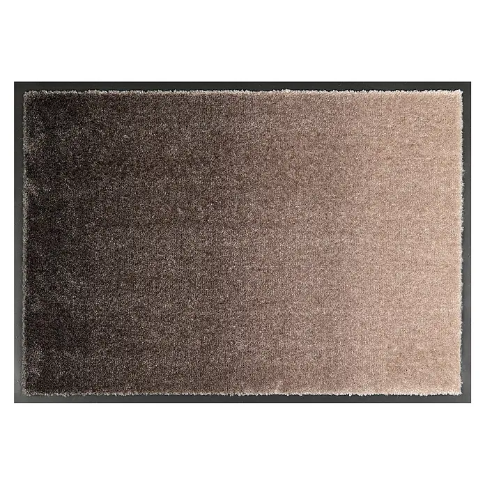 Fußmatte Miami - 70 x 50 cm, Beige, Material Nutzschicht: 100 % Polyamid, Verlauf - Ombre Plüschteppich mit Farbverlauf von Dunkelbraun zu Hellbeige.