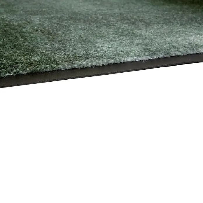 Fußmatte Miami - 100 x 67 cm, Waldgrün, Material Nutzschicht: 100 % Polyamid, Verlauf - Dunkelgrüner Hochflor-Teppich mit schwarzer Gummirückseite.