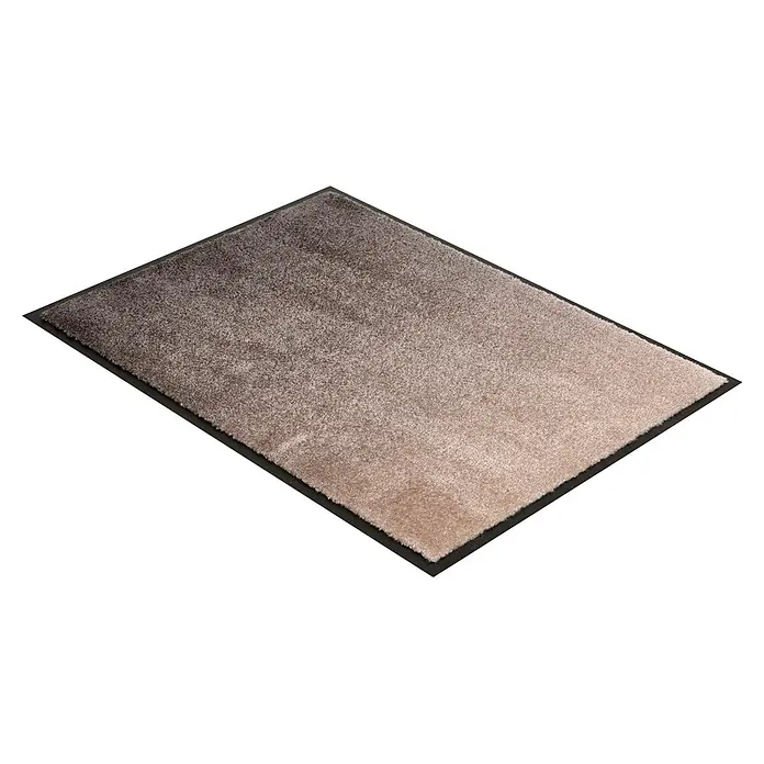Fußmatte Miami - 70 x 50 cm, Beige, Material Nutzschicht: 100 % Polyamid, Verlauf - Rechteckige Fußmatte mit Farbverlauf von Dunkelgrau zu Hellbeige und schwarzem Rand.