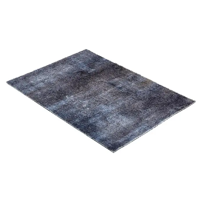 Fußmatte Orlando - 100 x 67 cm, Anthrazit, Material Nutzschicht: 100 % Polyamid, Beton - Rechteckiger dunkelgrauer und blauer Teppich mit Textur.