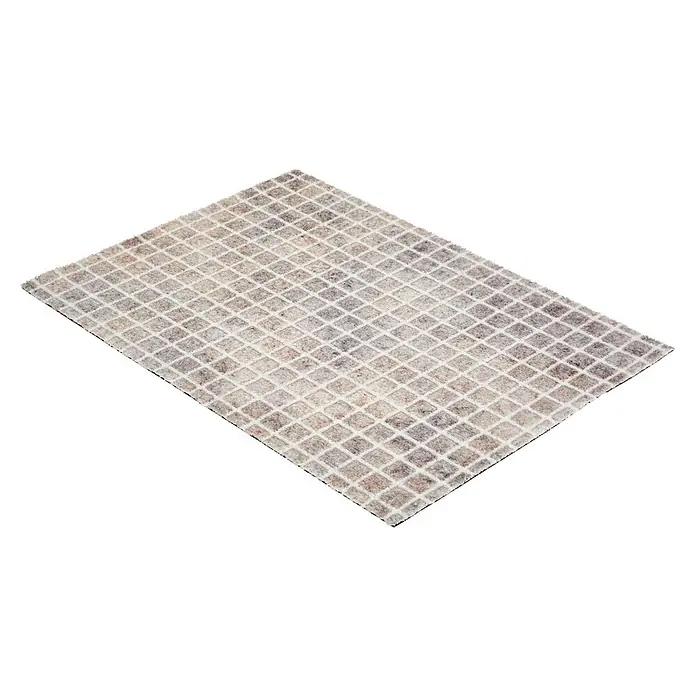 Fußmatte Orlando - 100 x 67 cm, Beige, Material Nutzschicht: 100 % Polyamid, Karo - Texturierter Teppich mit geometrischem Rautenmuster in neutralen Beige-, Braun- und Grautönen.