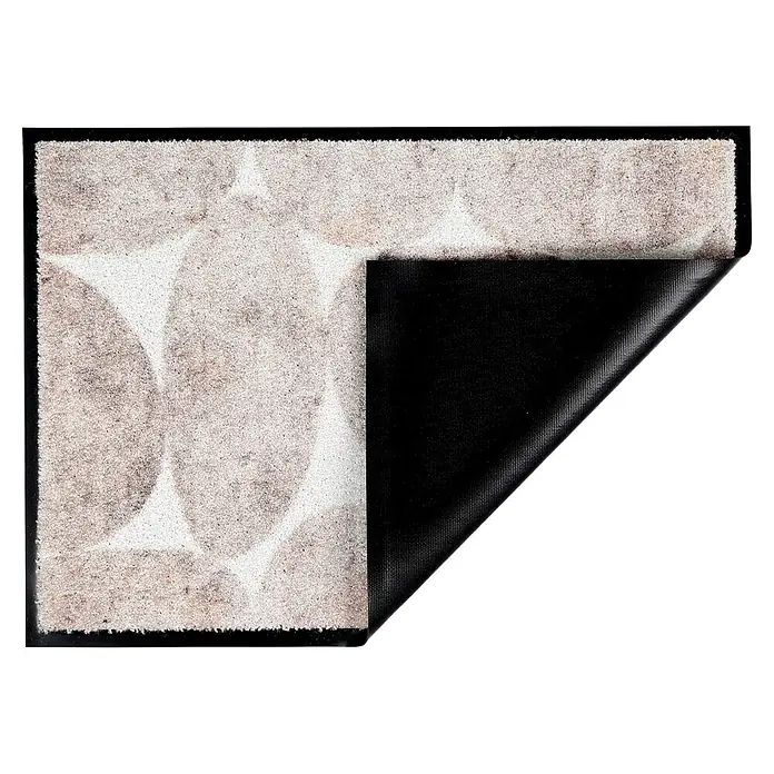 Fußmatte Miami - 100 x 67 cm, Beige, Material Nutzschicht: 100 % Polyamid, Steine - Beige Fußmatte mit Steinmuster, mit sichtbarer schwarzer Antirutsch-Rückseite.