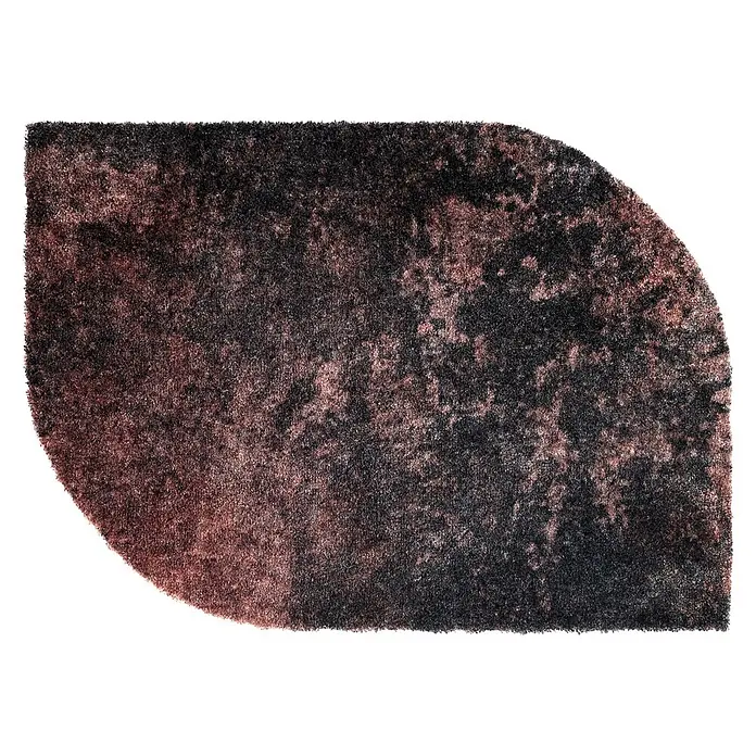 Fußmatte Malibu - 70 x 50 cm, Anthrazit/Braun, Material Nutzschicht: 100 % Polyamid, Vintage - Abstrakt geformter, dunkelbraun-schwarz melierter Langflor-Teppich.