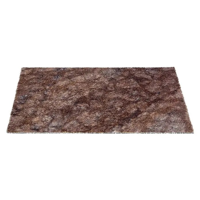 Fußmatte Orlando - 70 x 50 cm, Braun, Material Nutzschicht: 100 % Polyamid, Stone - Brauner, melierter Hochflorteppich mit weicher Textur.