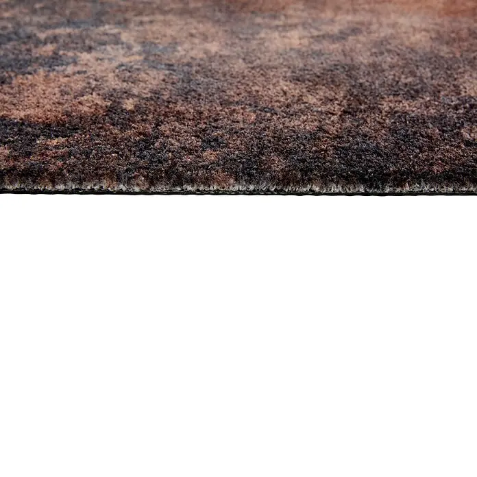 Fußmatte Malibu - 70 x 50 cm, Anthrazit/Braun, Material Nutzschicht: 100 % Polyamid, Vintage - Braun-schwarz melierter Teppich mit sichtbarer, strukturierter Kante.