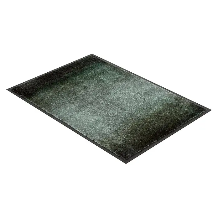 Fußmatte Miami - 100 x 67 cm, Waldgrün, Material Nutzschicht: 100 % Polyamid, Verlauf - Rechteckige anthrazit-graue Schmutzfangmatte mit hochfloriger Oberfläche und schwarzem Gummirand.