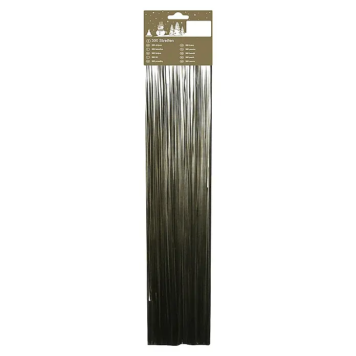 Lametta - Metall, Kunststoff - Silberne, metallische Christbaumlametta, 300 Streifen zur Weihnachtsdekoration.