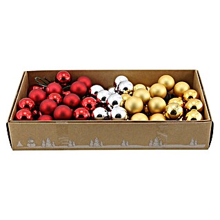 Geroma Glaskugel (Rot, Silber, Gold, Glas, 70 Stk.)