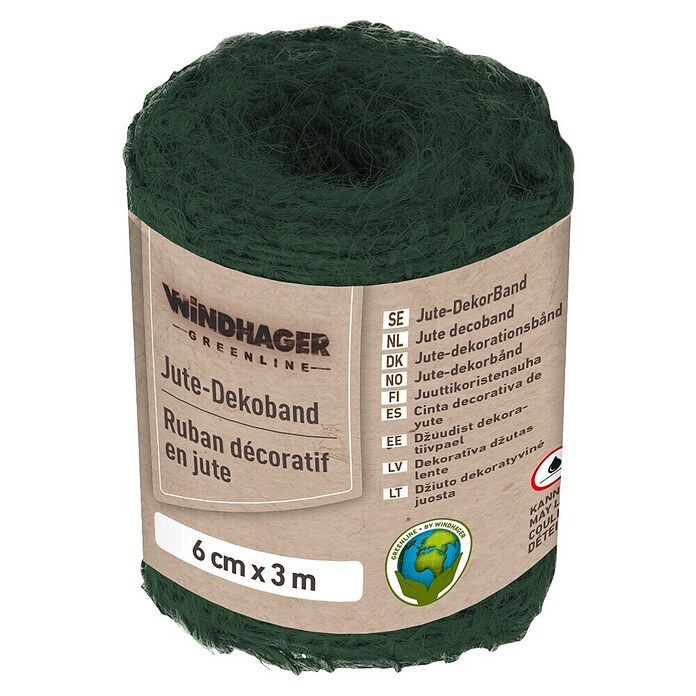 Windhager Jutegewebeband (Grün, L x B: 3 m x 6 cm)