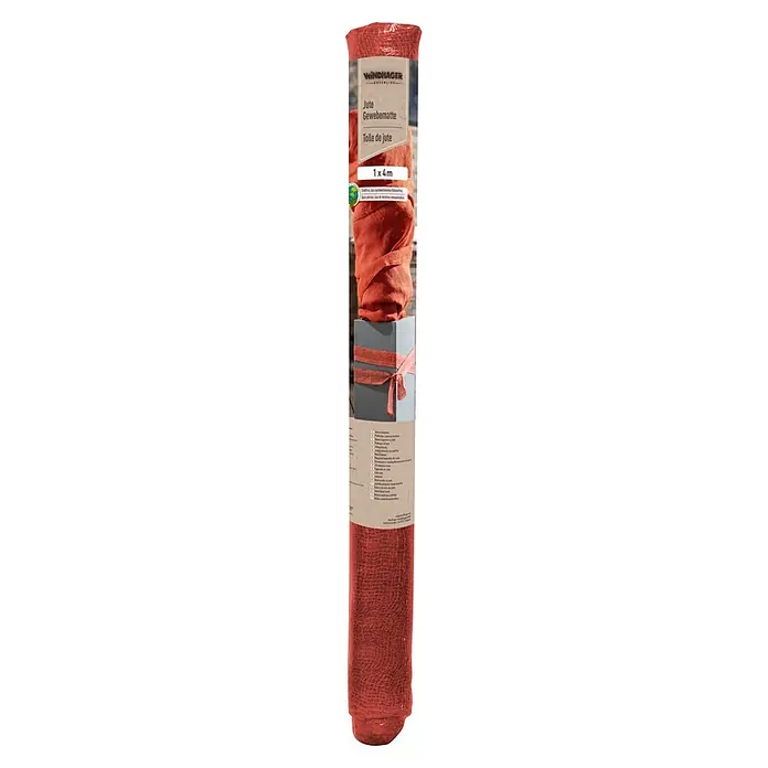 Windhager Jute-Gewebematte - Rot, L x B: 1 x 4 m, 200 g/m² - Rötlich-braune Jute-Gewebematte, 1x4m, aus nachwachsenden Rohstoffen gerollt.