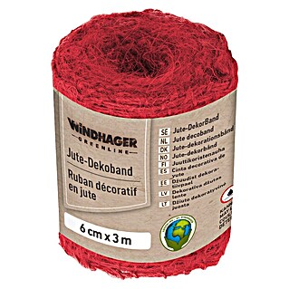 Windhager Jutegewebeband (Rot, L x B: 3 m x 6 cm)