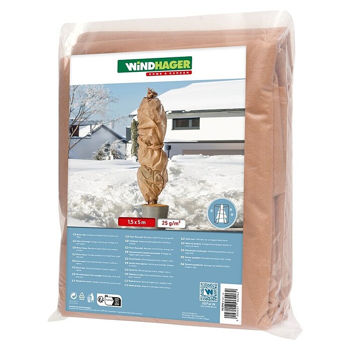 Windhager Winterschutzvlies (L x B: 5 x 1,5 m, Beige, 25 g/m², 1 Stk.)
