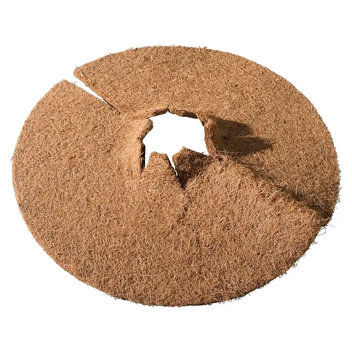 Windhager Kokosmulchscheibe Cocodisc - Durchmesser: 25 cm, Natur - Runde Kokosfasermatte in Braun mit radialem Schnitt und zentralem Loch zum Pflanzenschutz.