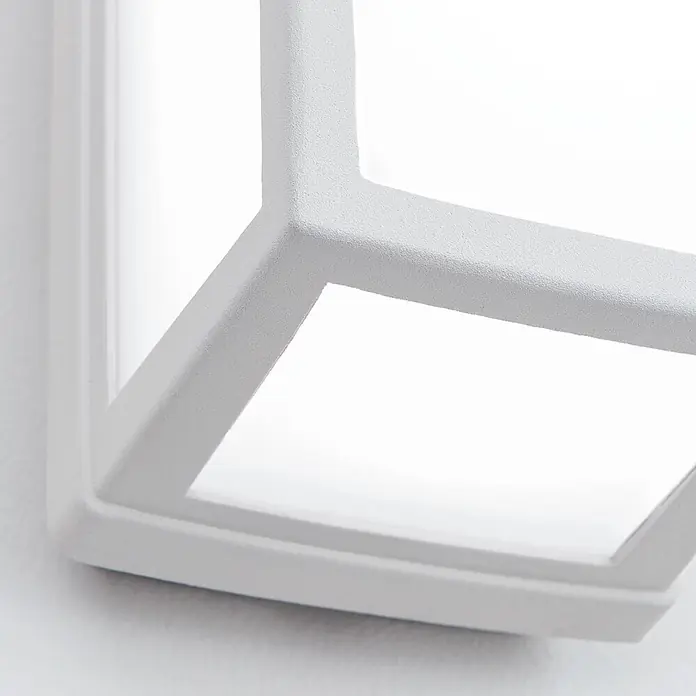 Orion Leuchten LED-Außenwandleuchte - 26 x 11,4 x 11,4 cm, IP54 - Weiße, strukturierte LED-Wandleuchte in geometrischer Form.