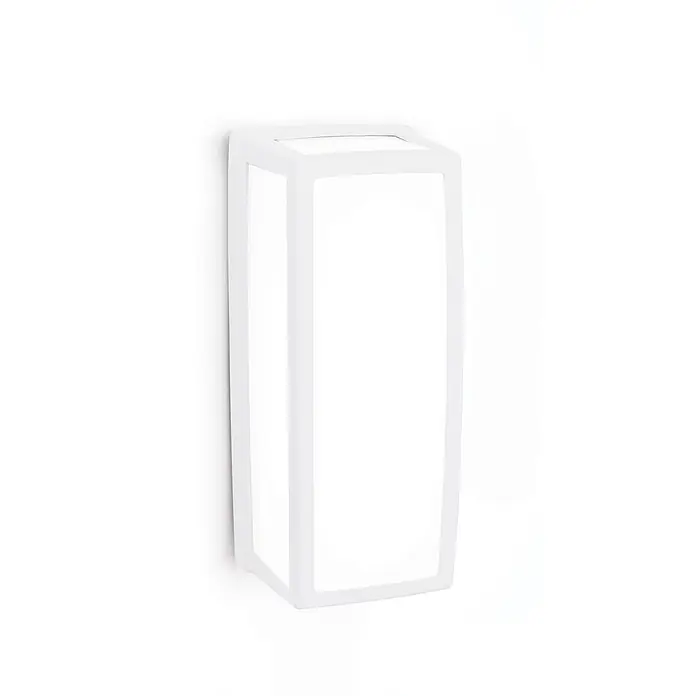 Orion Leuchten LED-Außenwandleuchte - 26 x 11,4 x 11,4 cm, IP54 - Weiße rechteckige Außenwandleuchte mit beleuchteten Paneelen.