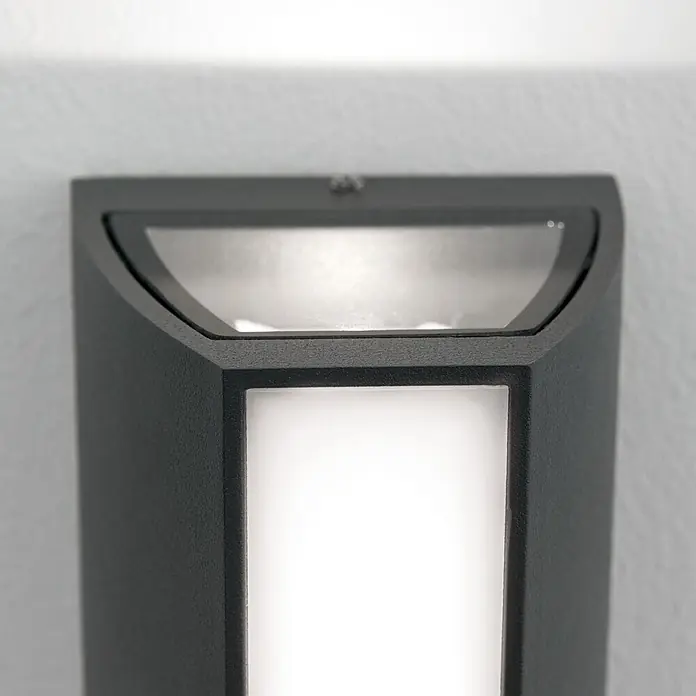 Orion Leuchten LED-Außenwandleuchte - 6,5 x 6,5 x 15,3 cm, IP65 - Dunkelgraue, strukturierte Wandleuchte mit Up- und Downlight.