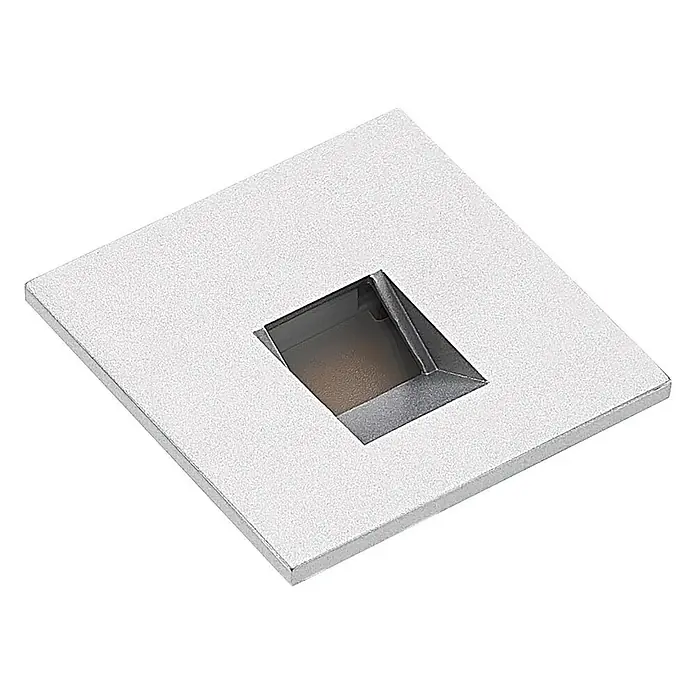 Arcchio Wandleuchte Vexi - L x B x H: 7,5 x 7,5 x 7,5 cm, alu / grau / zink - Quadratische, silberne Einbauleuchte mit strukturierter Oberfläche und warmer Lichtquelle.