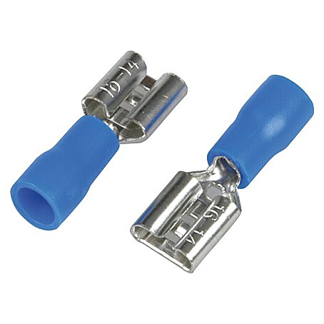 Cartrend Flachsteckhülsen (Breite: 6,3 mm, 20 Stk., Querschnitt: 1 mm² - 2,5 mm², Blau)