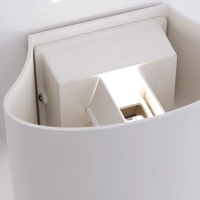 Orion Leuchten LED-Außenwandleuchte - 10 x 16,5 x 10 cm, IP54 - Weiße Wandleuchte mit sichtbarer interner Lichtquelle, die sanft leuchtet.