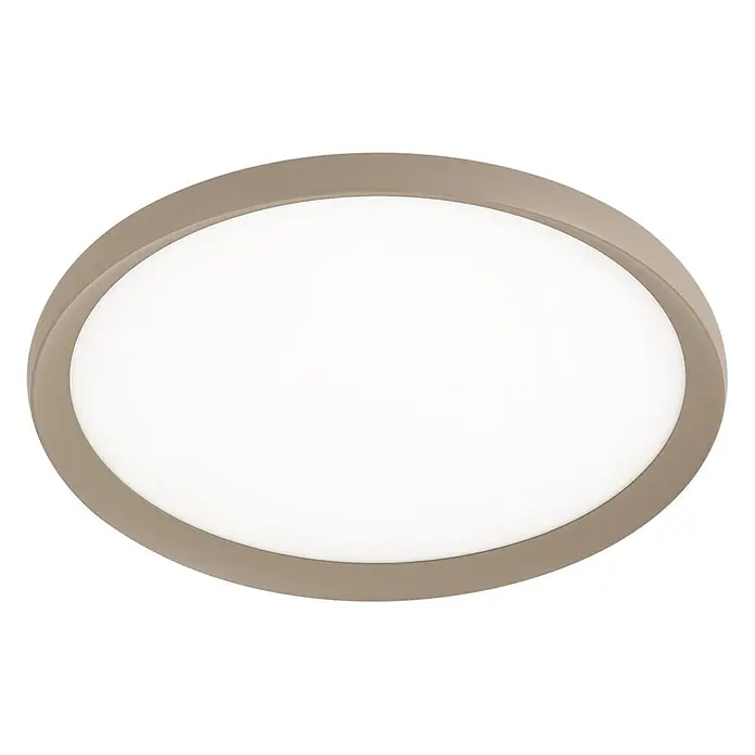 Orion Leuchten LED-Deckenleuchte rund -  - Runde LED-Deckenleuchte mit beigem Rahmen und weißem Diffusor.
