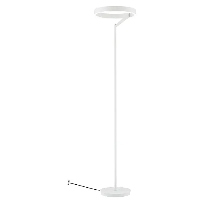 Orion Leuchten LED-Stehleuchte - 40 W, Höhe: 180 cm - Weiße Stehleuchte mit schlankem Ständer und ringförmiger LED-Beleuchtung.