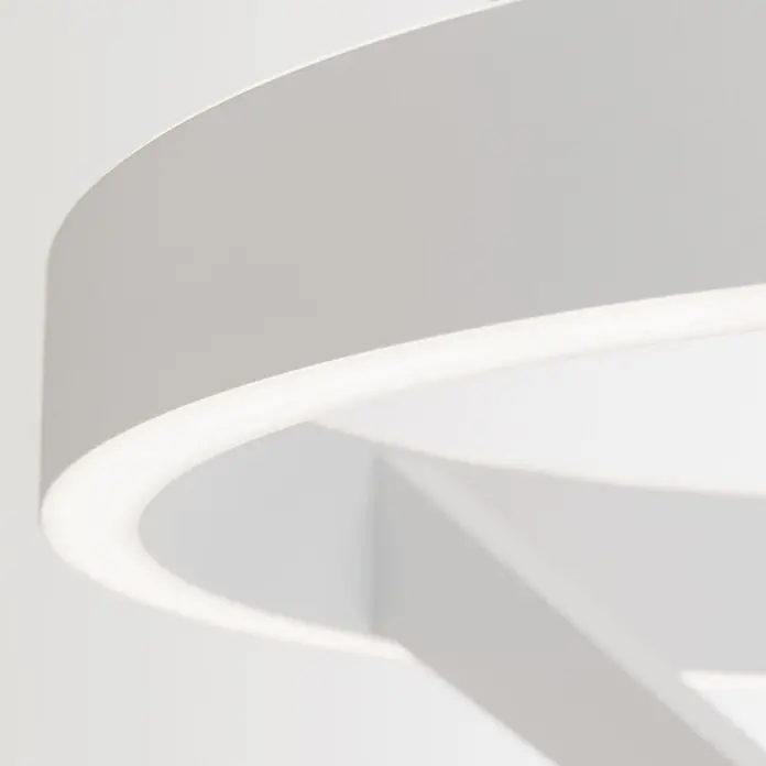 Orion Leuchten LED-Stehleuchte - 40 W, Höhe: 180 cm - Weiße, runde LED-Leuchte mit Innenbeleuchtung. Modernes, minimalistisches Design.