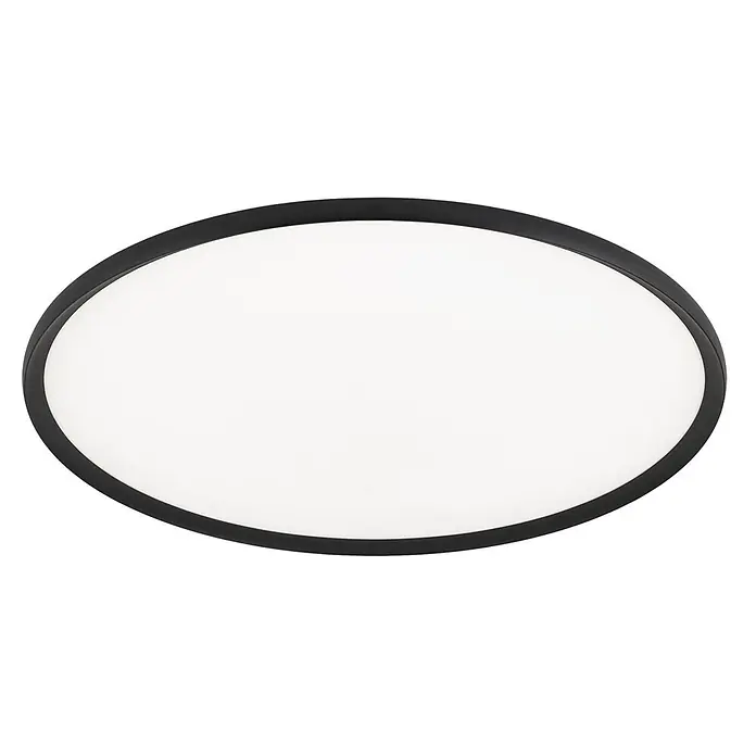 Orion Leuchten LED-Deckenleuchte rund -  - Ovale Deckenleuchte mit schwarzem Rahmen und weißem Diffusor.